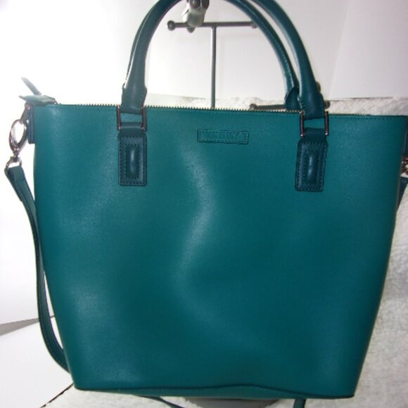 E-146 VERA BRADLEY LEATHER TOTE BAG - Picture 2 of 11